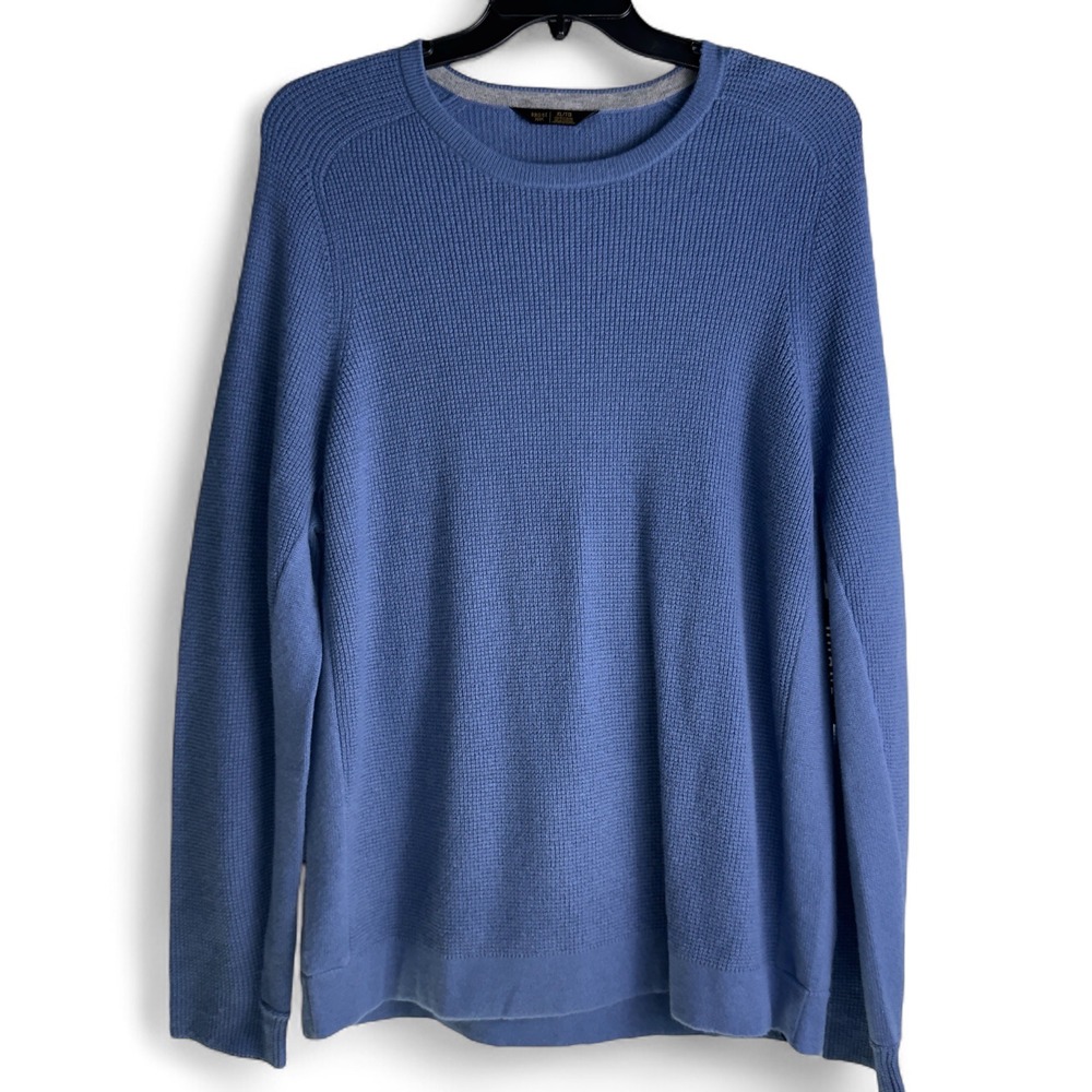 Rhone Mens 2XL Walden‎ Waffle Knit Sweater Blue Horizon Cashmere Blend NWT